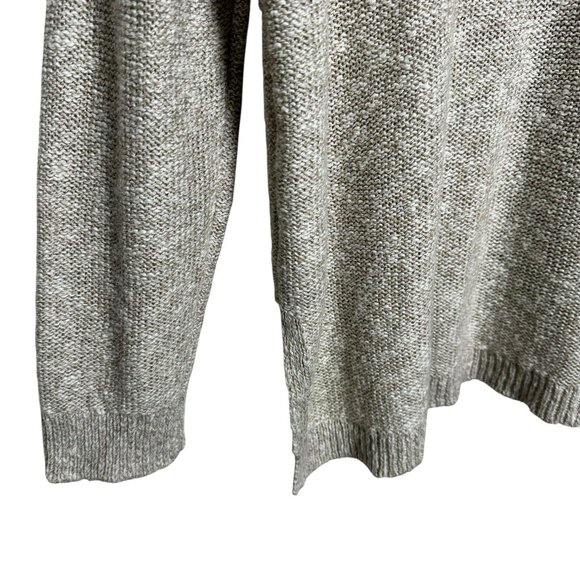 Banana Republic Sweater Long Sleeve Womens Large Beige Marled Hi-low Knit Linen - Picture 7 of 11
